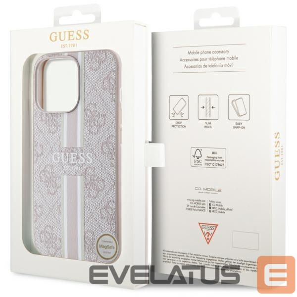 Back panel cover Guess Guess GUHMP13XP4RPSP iPhone 13 Pro Max 6.7" pink/pink hardcase 4G Printed Stripes MagSafe