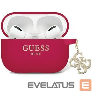 Back panel cover Guess  Guess GUAP2LECG4M case for AirPods Pro 2 cover purple/magenta Liquid Silicone Glitter Triangle Charm 