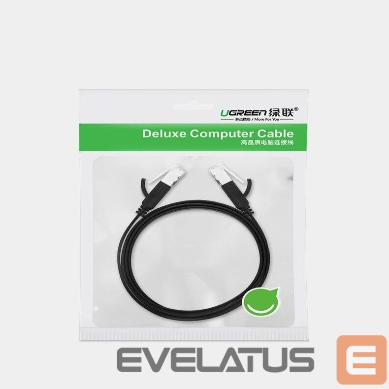 Cable Ugreen Ugreen flat cable internet network cable Ethernet patch cord RJ45 Cat 6 UTP 1000 Mbps 2 m black (50185)