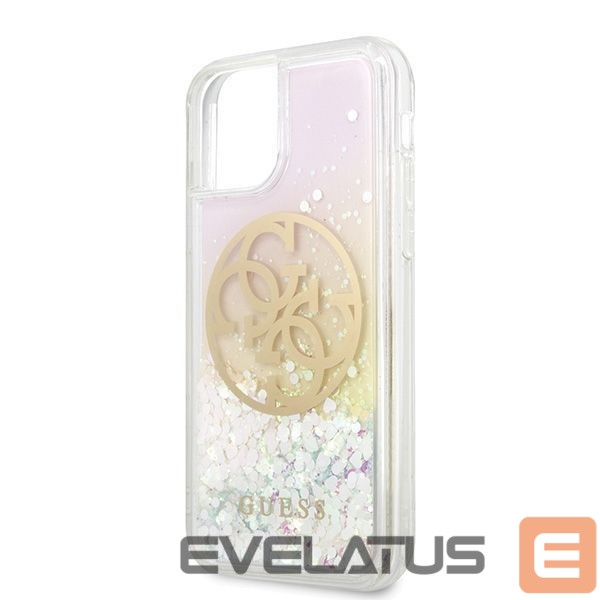 Back panel cover Guess Guess GUHCN58LGIRGP iPhone 11 Pro hard case Gradient Liquid Glitter Circle Logo