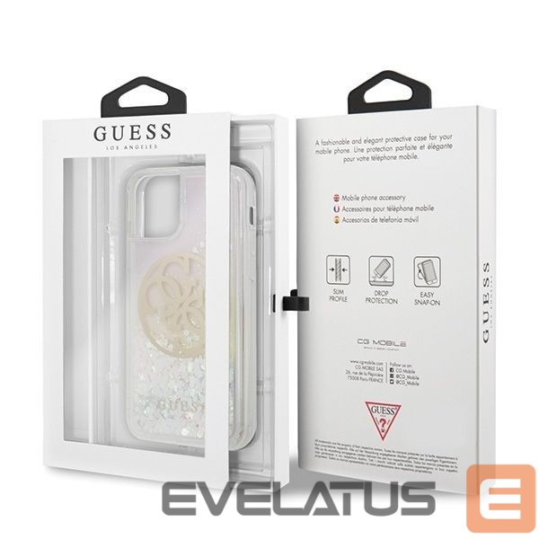 Back panel cover Guess Guess GUHCN58LGIRGP iPhone 11 Pro hard case Gradient Liquid Glitter Circle Logo