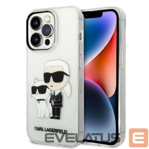 Back panel cover Karl Lagerfeld  Karl Lagerfeld Glitter Karl&Choupette case for iPhone 14 Pro - transparent 