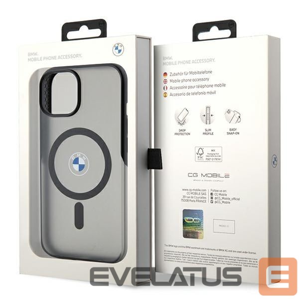 Back panel cover BMW BMW IML Signature MagSafe iPhone 15 Case - Black