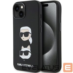 Back panel cover Karl Lagerfeld  Karl Lagerfeld Silicone Karl&Choupette Head case for iPhone 15 Plus / 14 Plus - black 