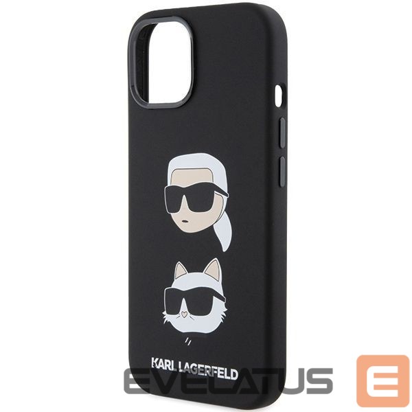 Back panel cover Karl Lagerfeld Karl Lagerfeld Silicone Karl&Choupette Head case for iPhone 15 Plus / 14 Plus - black
