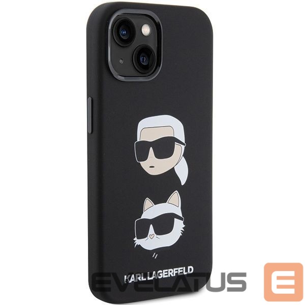 Back panel cover Karl Lagerfeld Karl Lagerfeld Silicone Karl&Choupette Head case for iPhone 15 Plus / 14 Plus - black