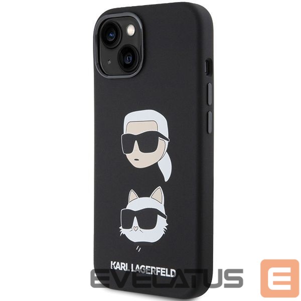 Back panel cover Karl Lagerfeld Karl Lagerfeld Silicone Karl&Choupette Head case for iPhone 15 Plus / 14 Plus - black