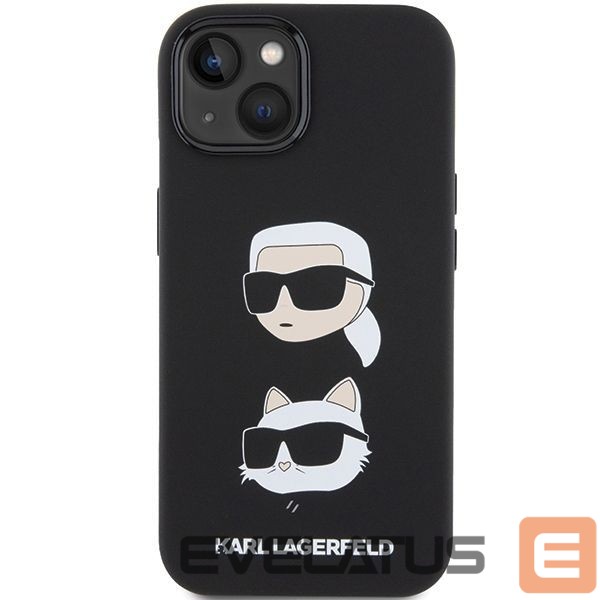 Back panel cover Karl Lagerfeld Karl Lagerfeld Silicone Karl&Choupette Head case for iPhone 15 Plus / 14 Plus - black