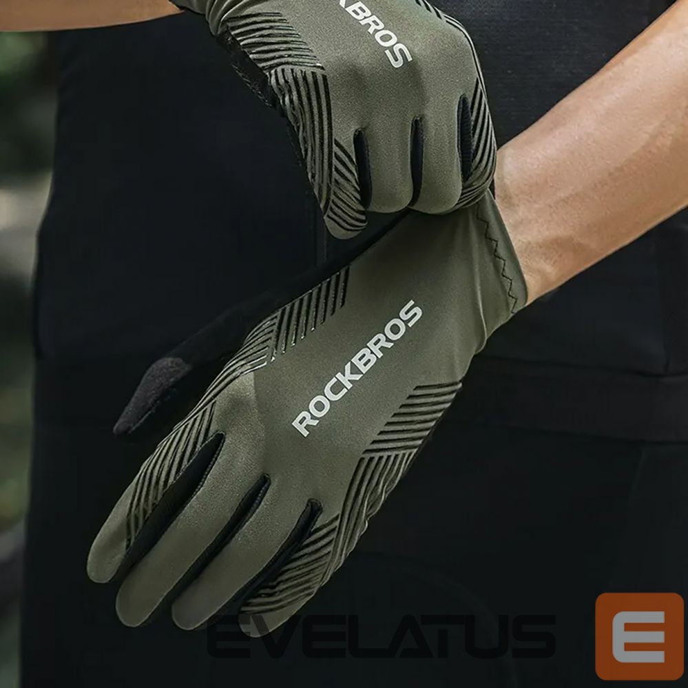 Bicycle accessory Rockbros Rockbros 16110006002 shock-absorbing cycling gloves size M - green and black