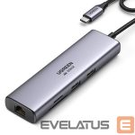 Cable Ugreen  Ugreen CM512 90568 USB-C Adapter - 2x USB-A 3.0 / HDMI / RJ45 / SD and TF Card Reader / USB-C PD 100W - Gray 