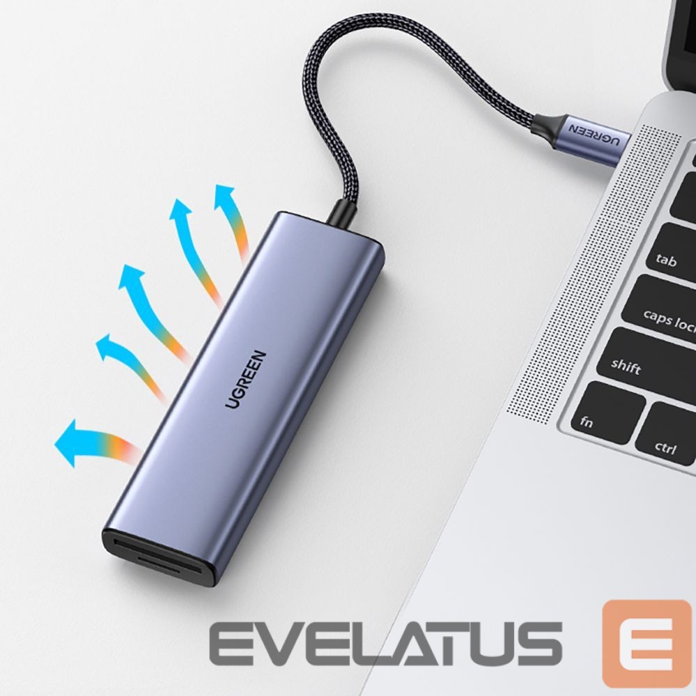 Cable Ugreen HUB Ugreen CM511 20956A 6in1 USB-C - HDMI / 3x USB-A 3.0 / SD/TF card reader - gray