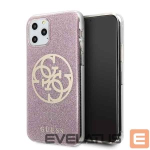 Back panel cover Guess  Guess GUHCN58PCUGLPI iPhone 11 Pro różowy/pink hard case 4G Circle Glitter 