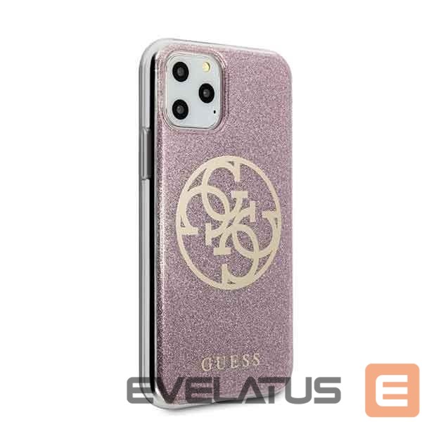 Back panel cover Guess Guess GUHCN58PCUGLPI iPhone 11 Pro różowy/pink hard case 4G Circle Glitter