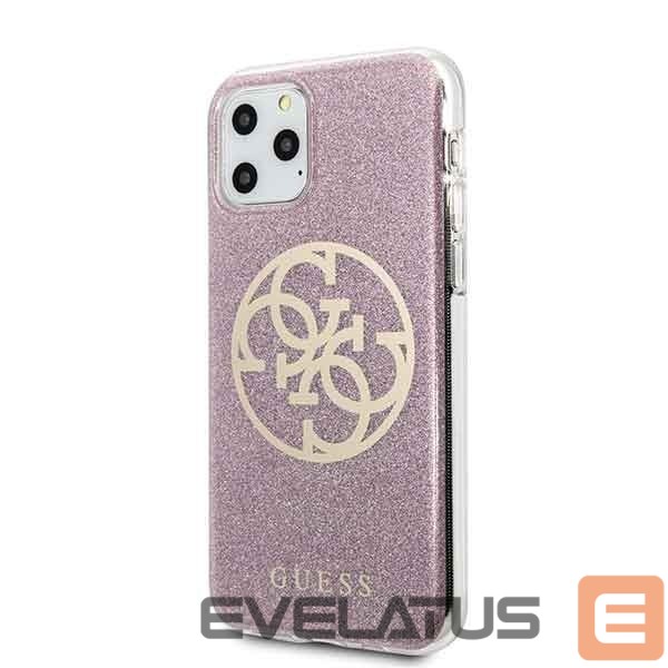 Back panel cover Guess Guess GUHCN58PCUGLPI iPhone 11 Pro różowy/pink hard case 4G Circle Glitter