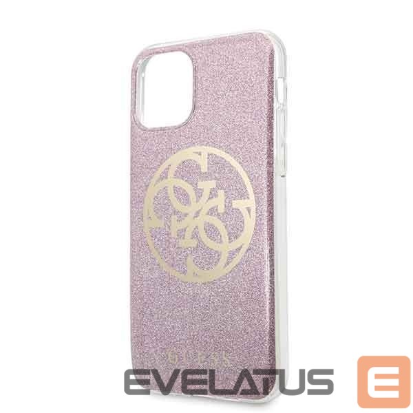 Back panel cover Guess Guess GUHCN58PCUGLPI iPhone 11 Pro różowy/pink hard case 4G Circle Glitter