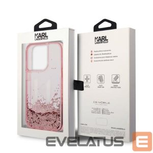 Back panel cover Karl Lagerfeld  Karl Lagerfeld KLHCP14XLBKLCP iPhone 14 Pro Max 6.7 "pink / pink hardcase Liquid Glitter Big KL 