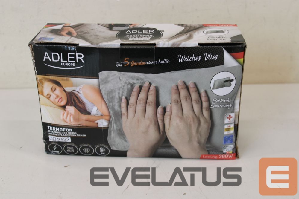 Other small household appliances Adler SALE OUT. Electric Hot water bottle warmer | AD 7427 | Number of heating levels 1 | Number of persons 1 | Remote control | Soft polar | 360 W | Gray | DAMAGED PACKAGING
