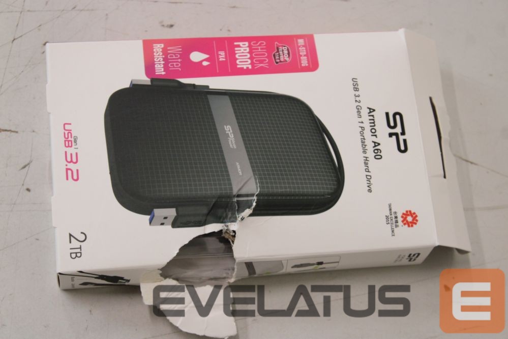 Flash drive Silicon power SALE OUT. HDD A60 | 2000 GB | 2.5 " | USB 3.2 Gen 1 | Black | DAMAGED PACKAGING