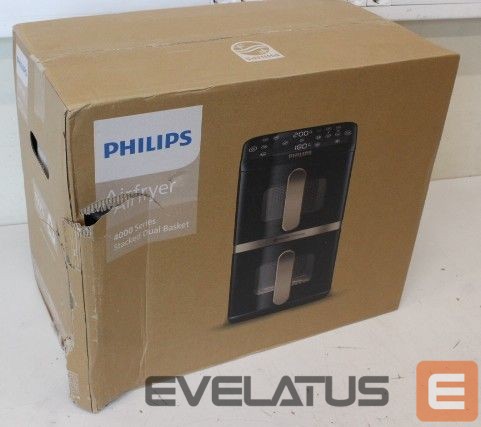 Table grill Philips SALE OUT. Dual Basket Airfryer | NA462/70 4000 Series | Power 2750 W | Capacity 10 L | Rapid Air technology | Black | DAMAGED PACKAGING, DAMAGED PLASTIC AT BACK