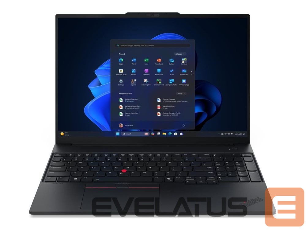 Laptop computer Lenovo ThinkPad E16 G3 Intel | Black | 16 " | IPS | WUXGA | 1920 x 1200 pixels | Anti-glare | Intel Core Ultra 7 | 258V | 32 GB | Soldered LPDDR5X | Solid-state drive capacity 512 GB | Intel Arc Graphics 140V | Windows 11 Pro | 802.11ax | Bluetooth version 5.3 | Keyboard language English | Keyboard backlit | Warranty 36 month(s) | Battery warranty 12 month(s)