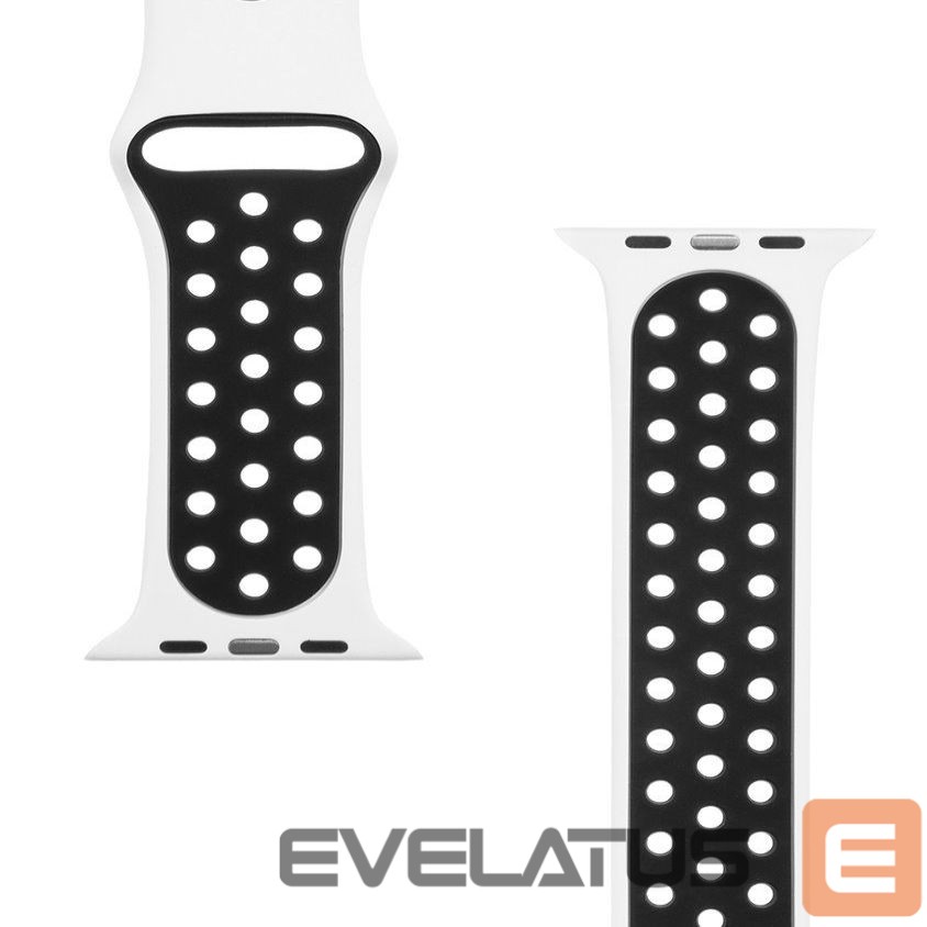 Strap Tactical Apple Watch 42/44/45mm Double Silicone Strap White Black