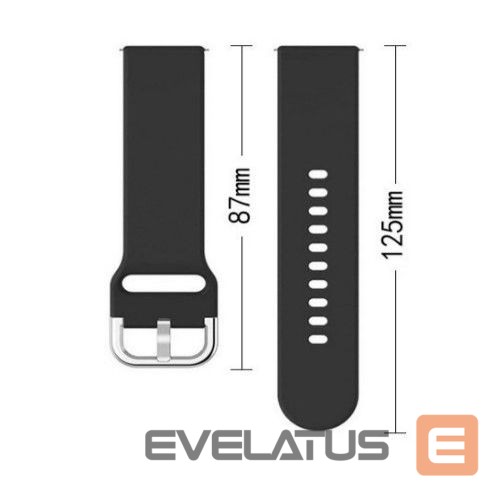 Strap iLike Universal Strap TYS smartwatch band 20mm Black