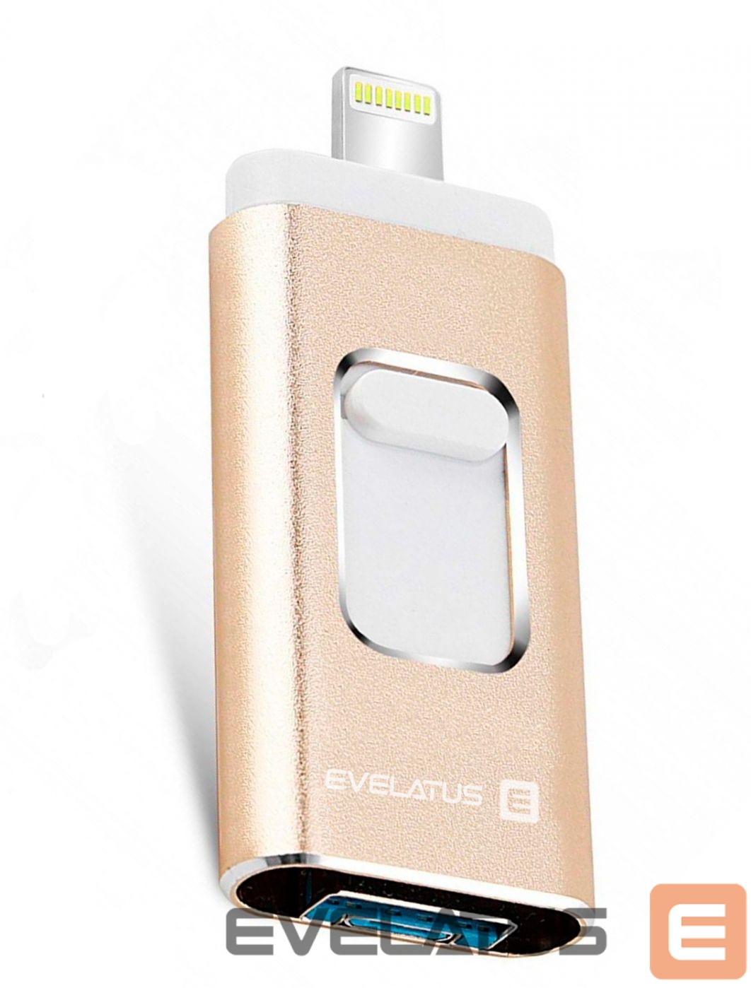 Flash drive Evelatus USB Flash to Lightning 32GB 3in1 (USB, iPhone and Micro) Gold