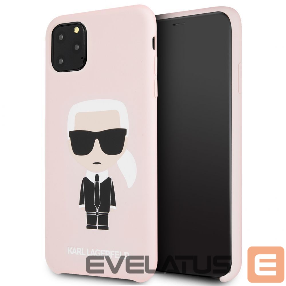 Back panel cover Karl Lagerfeld Apple iPhone 11 Pro Max Silicone Fullbody Ikonic Pink Pink