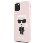 Back panel cover Karl Lagerfeld Apple iPhone 11 Pro Max Silicone Fullbody Ikonic Pink Pink
