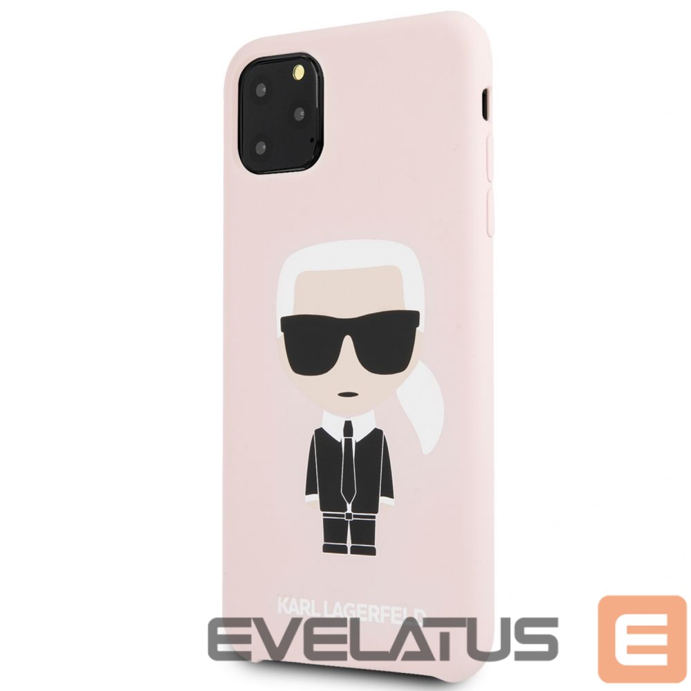 Back panel cover Karl Lagerfeld Apple iPhone 11 Pro Max Silicone Fullbody Ikonic Pink Pink
