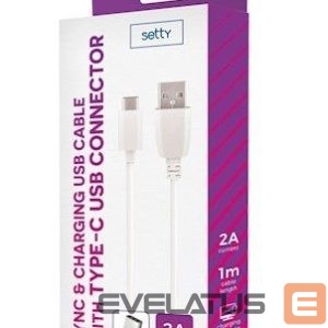 Cable Setty Universal USB Type-C Cable 1m 2A White