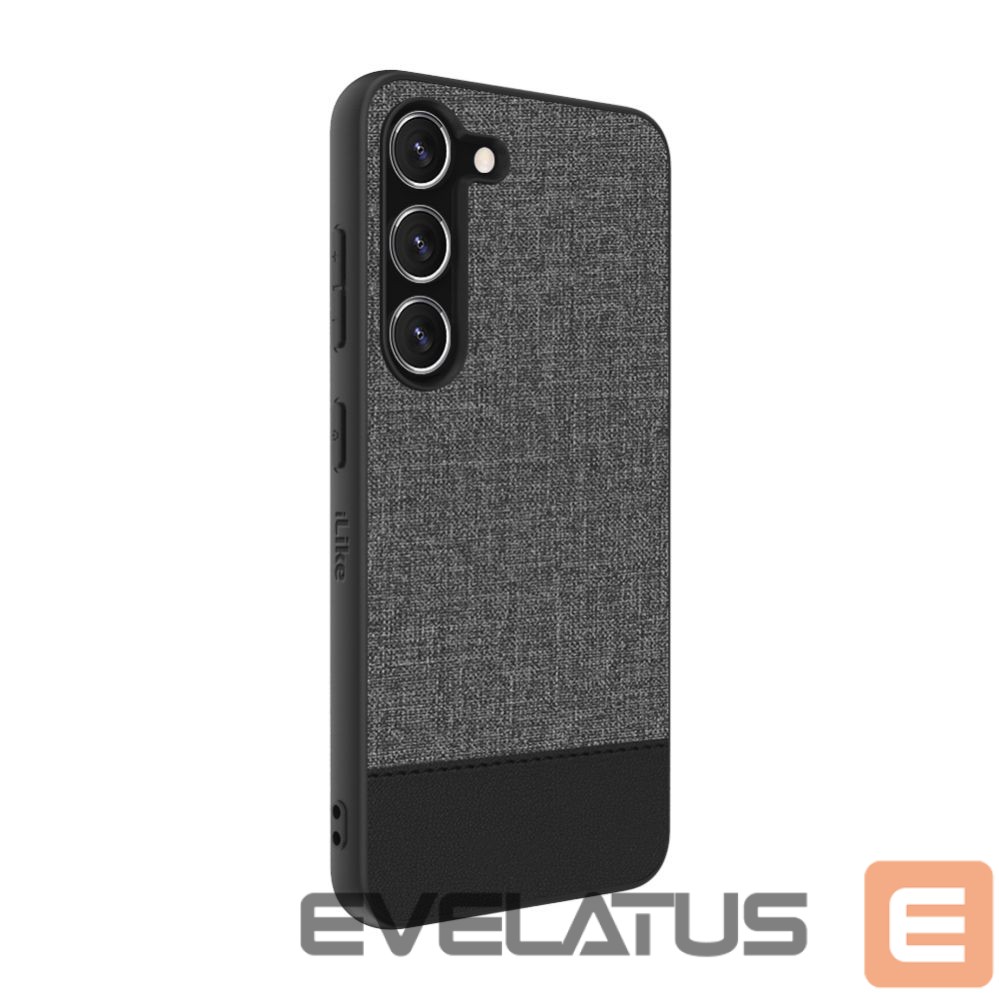 Back panel cover iLike Samsung Galaxy S23 Plastic Leather Back Cover Gray