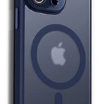 Back panel cover Evelatus Apple iPhone 14 Pro Max Hybird Case Whith Magsafe and Camera Protection PC+TPU Blue