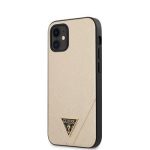 Back panel cover Guess  iPhone 12 mini 5.4'' Saffiano V Stitch Cover Gold