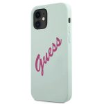 Back panel cover Guess Apple iPhone 12 Mini 5.4'' Vintage Fuschia Script Cover Blue