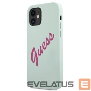 Back panel cover Guess Apple iPhone 12 Mini 5.4'' Vintage Fuschia Script Cover Blue