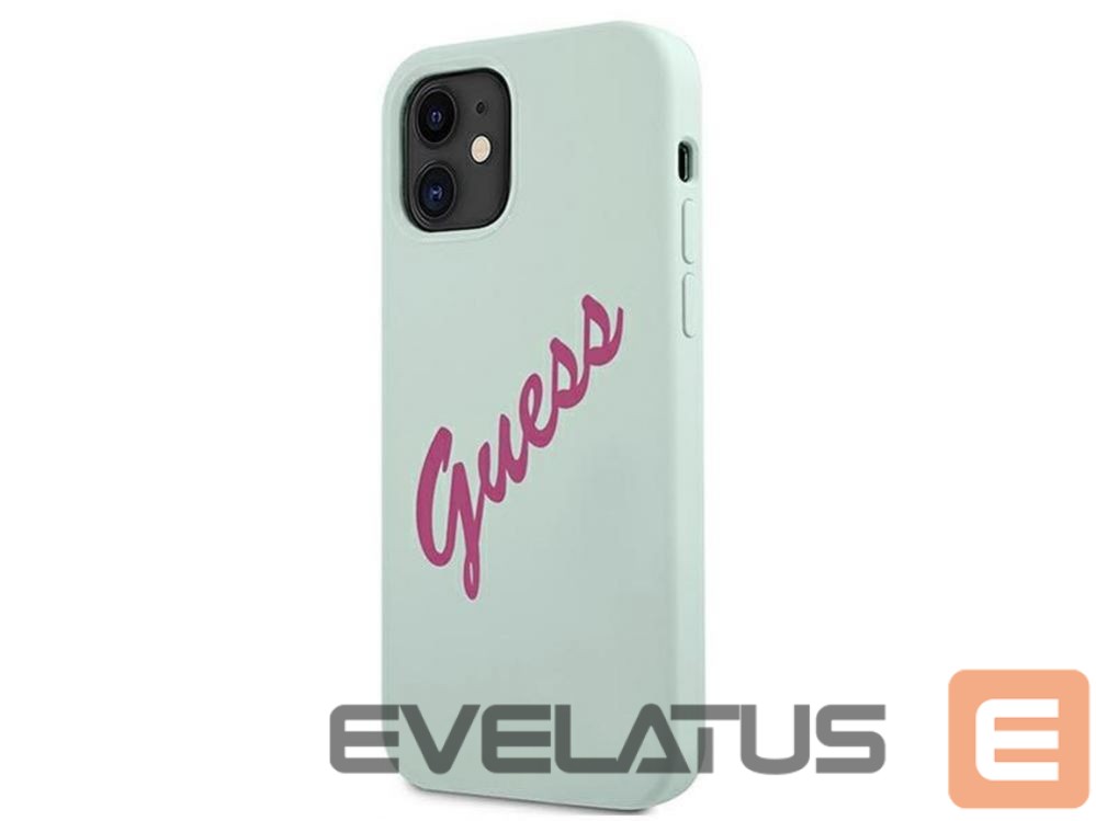 Back panel cover Guess Apple iPhone 12 Mini 5.4'' Vintage Fuschia Script Cover Blue