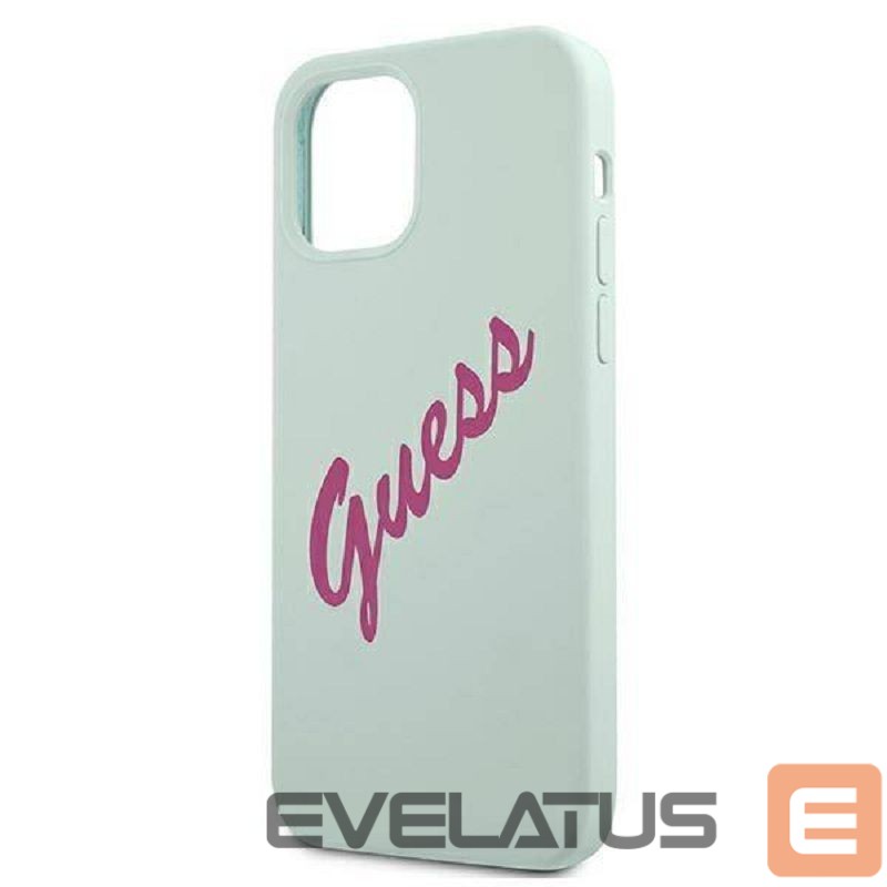 Back panel cover Guess Apple iPhone 12 Mini 5.4'' Vintage Fuschia Script Cover Blue