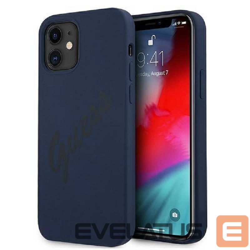Back panel cover Guess Apple iPhone 12 Mini 5.4'' Vintage Cover Blue