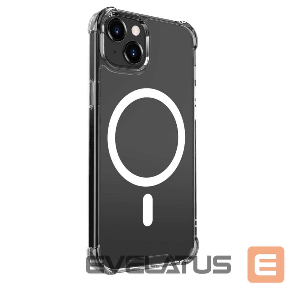 Back panel cover Evelatus Apple iPhone 15 Shockproof case with Magsafe Transparent