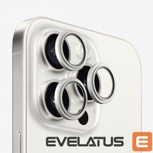 Protective glass Evelatus Apple iPhone 15 Pro / 15 Pro Max Camera Lens Protector Armor White Titanium 