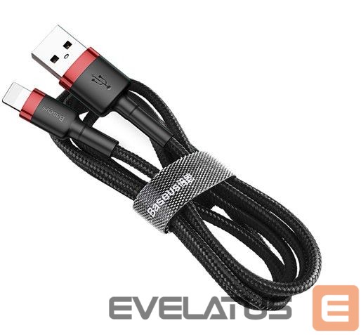 Cable Baseus Cafule Cable durable nylon cable USB / Lightning QC3.0 1.5A 2M black-red (CALKLF-C19) Black