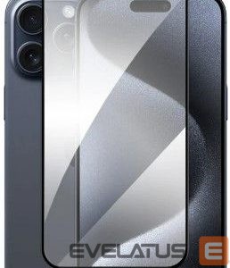 Protective glass Evelatus Apple iPhone 15 Pro Max 2.5D Full Cover Glass Anti-Static Light Black