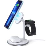 Dock station Choetech  inductive charger (MagSafe compatible) stand for iPhone, Apple Watch, AirPods White