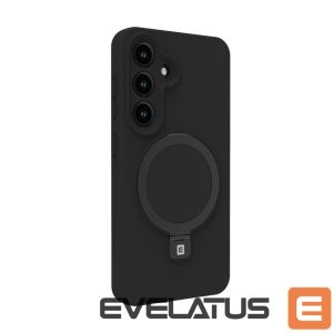 Back panel cover Evelatus Samsung Galaxy S25 Plus Premium MagSafe with Stand Soft Touch Silicone Case Black