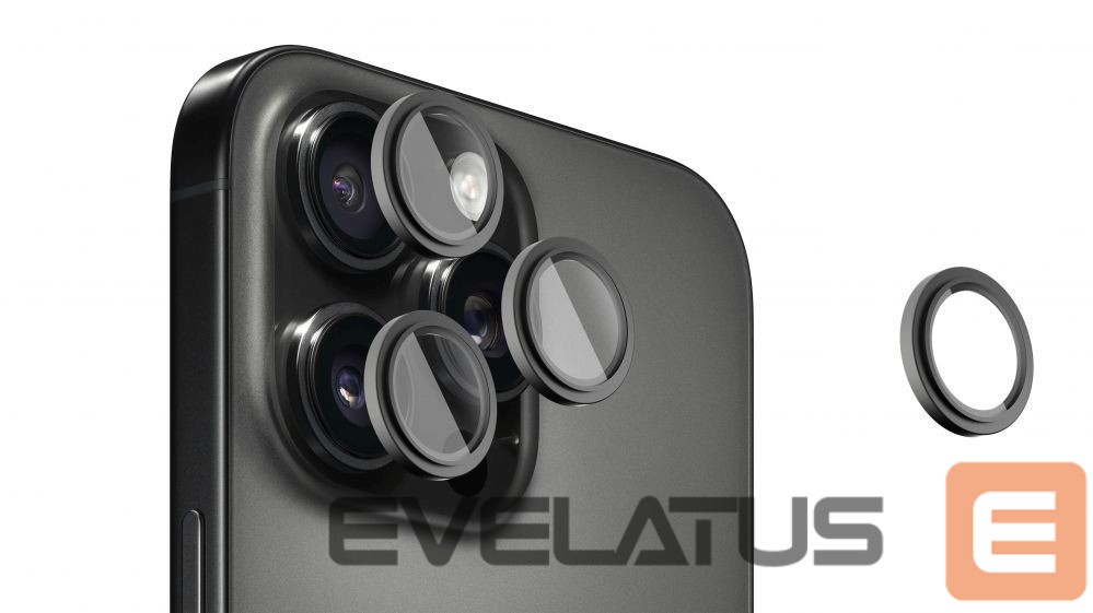 Protective glass Evelatus Apple iPhone 16 Pro / 16 Pro Max Camera Lens Protector Armor Black Titanium