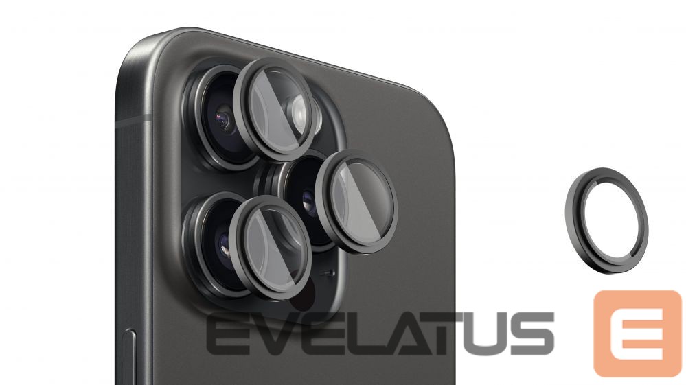 Protective glass Evelatus Apple iPhone 16 Pro / 16 Pro Max Camera Lens Protector Armor Black Titanium