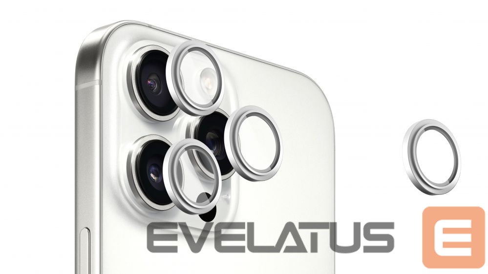 Protective glass Evelatus Apple iPhone 16 Pro / 16 Pro Max Camera Lens Protector Armor White Titanium