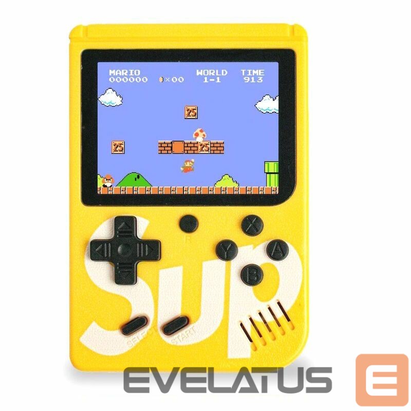 Gaming console GameBox R1 8bit Portable Retro Game console with 400 games 3'' LCD with TV RCA cable Yellow