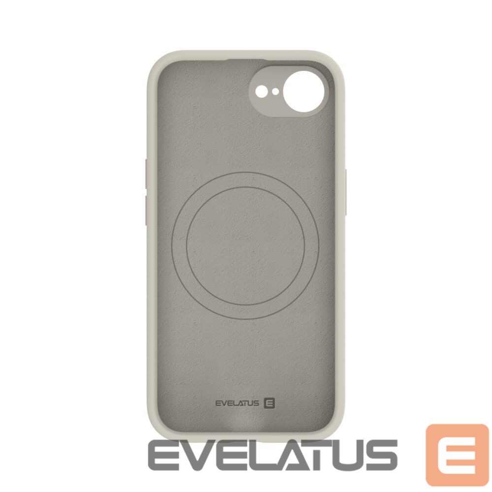 Back panel cover Evelatus Apple iPhone 16e / SE4 Premium Magsafe Soft Touch Silicone Case Pebble